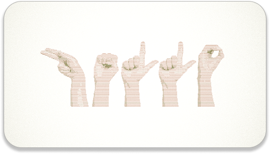 ASCII hand gesture visual texture